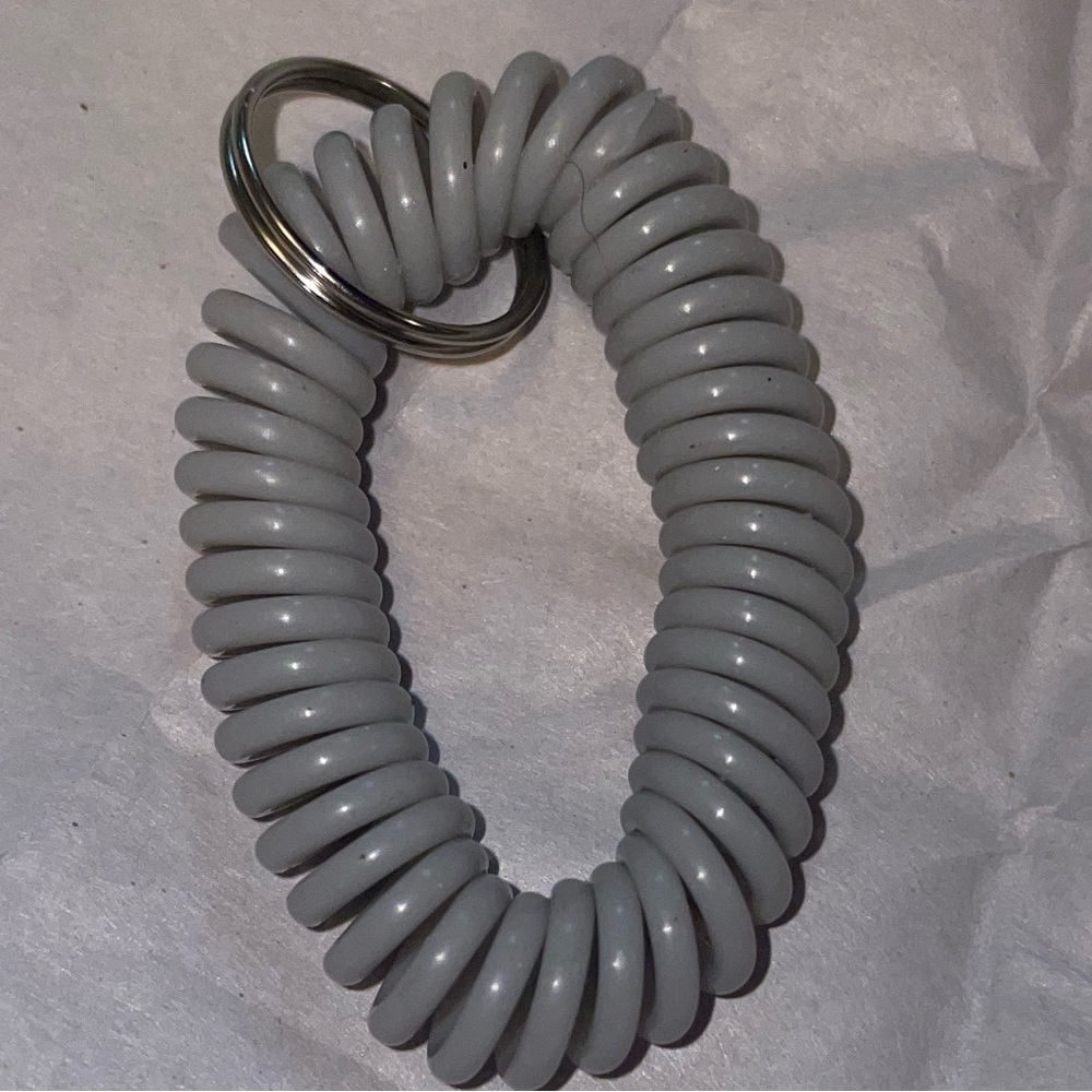 Gray Spiral cord Keychain